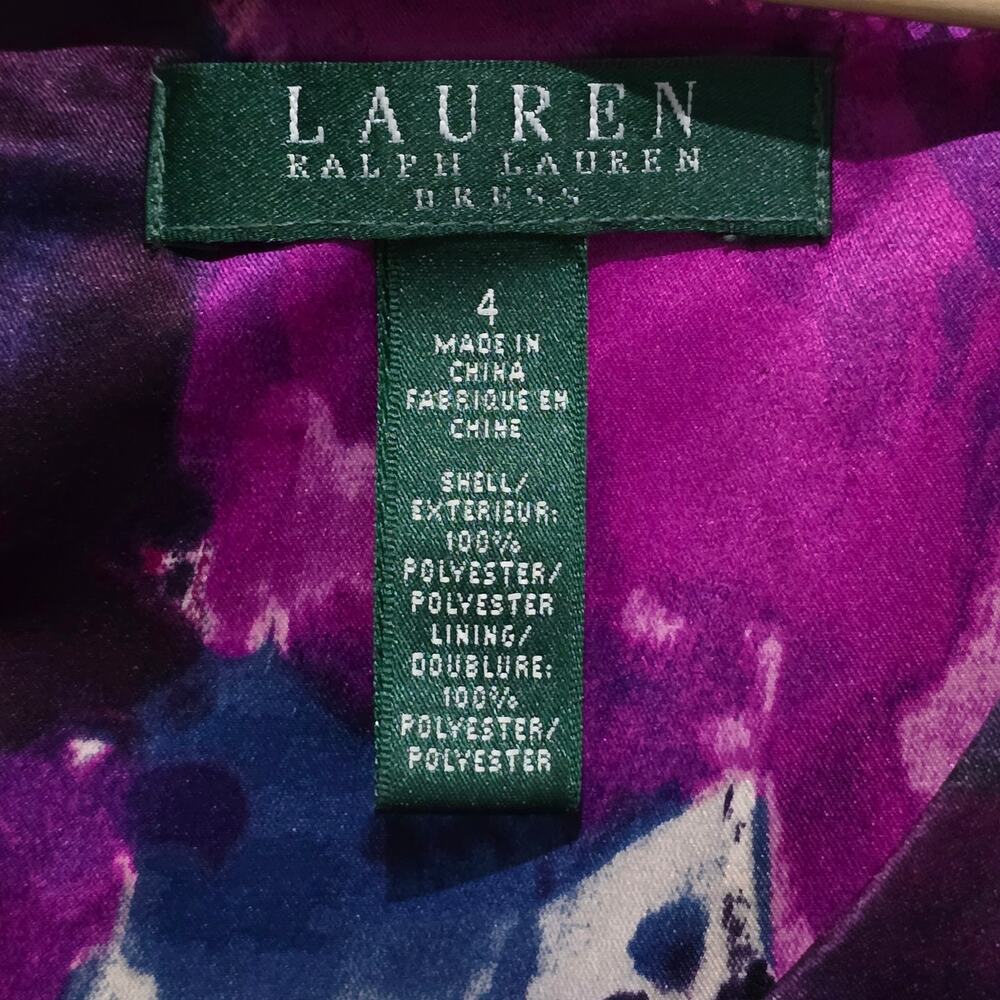 Lauren Ralph Lauren Dress Pink Purple Floral Print Sheath Dress 4 NWOT - Picture 5 of 5